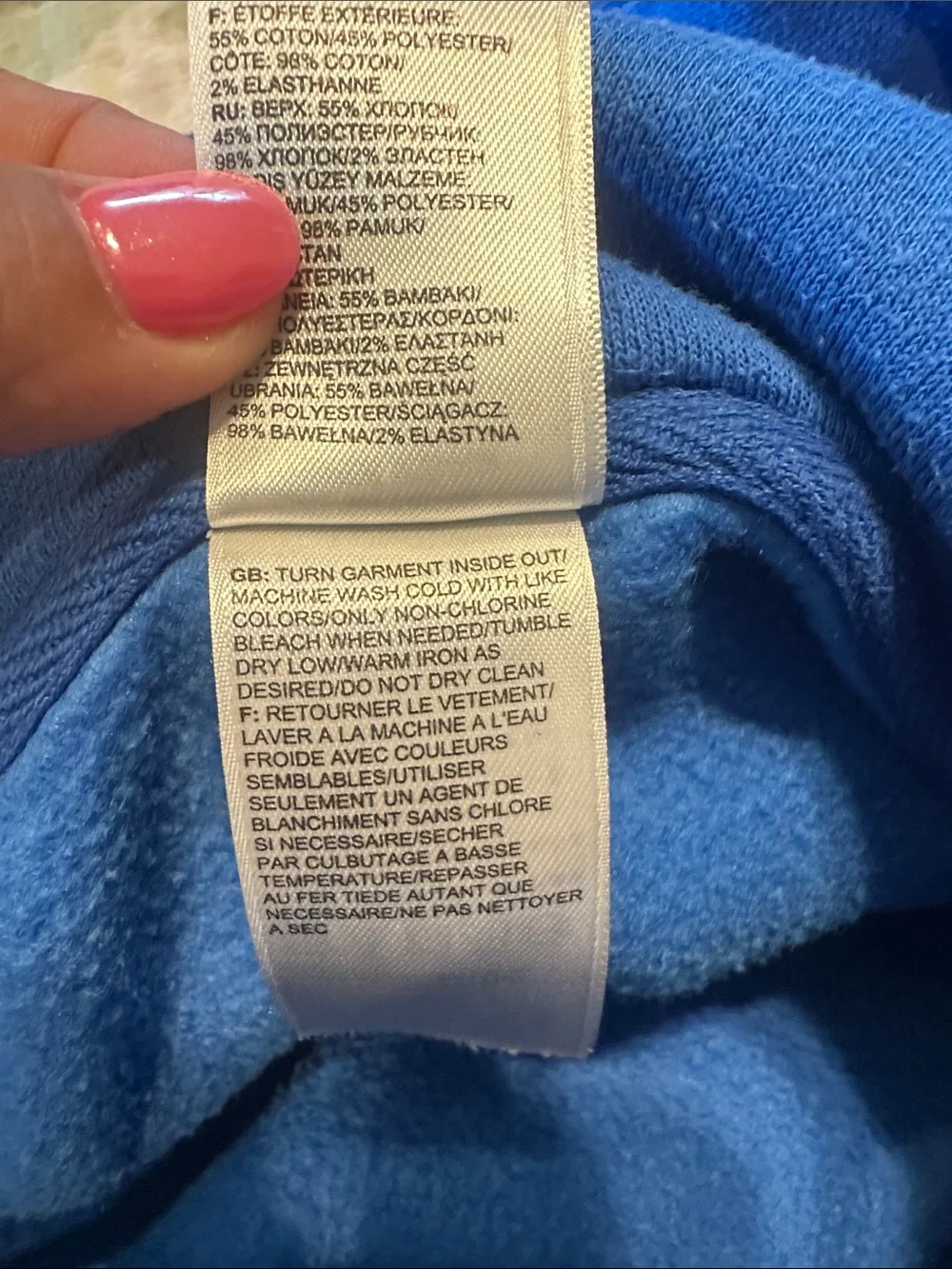 The North Face Blue Pullover Hoodie with White Logo